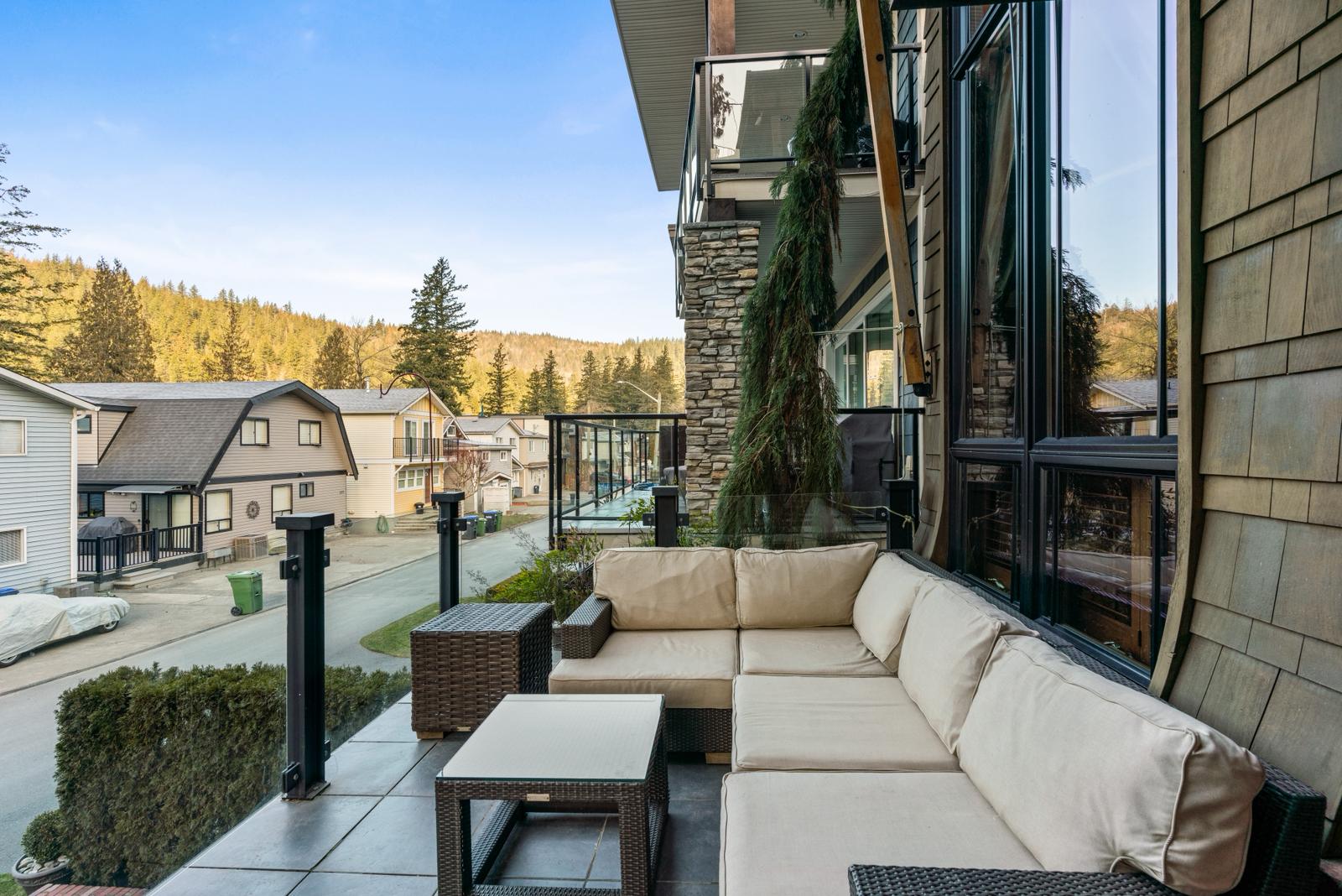 Inviting outdoor patio and seating area at a short-term rental property